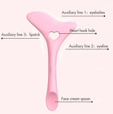 Assistente de Delineador de Silicone 4 em 1 – Ferramenta Auxiliar de Maquiagem para Delineador, Cílios e Batom