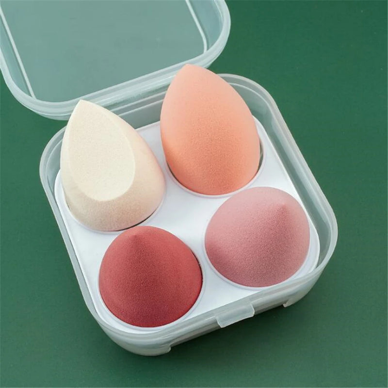 Esponjas de Maquiagem 4 Peças – Beauty Blender Hidrofílica sem Látex para Base e Pó