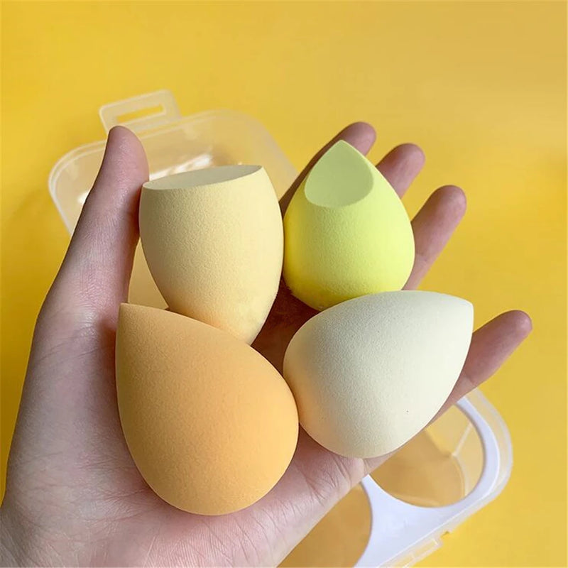 Esponjas de Maquiagem 4 Peças – Beauty Blender Hidrofílica sem Látex para Base e Pó