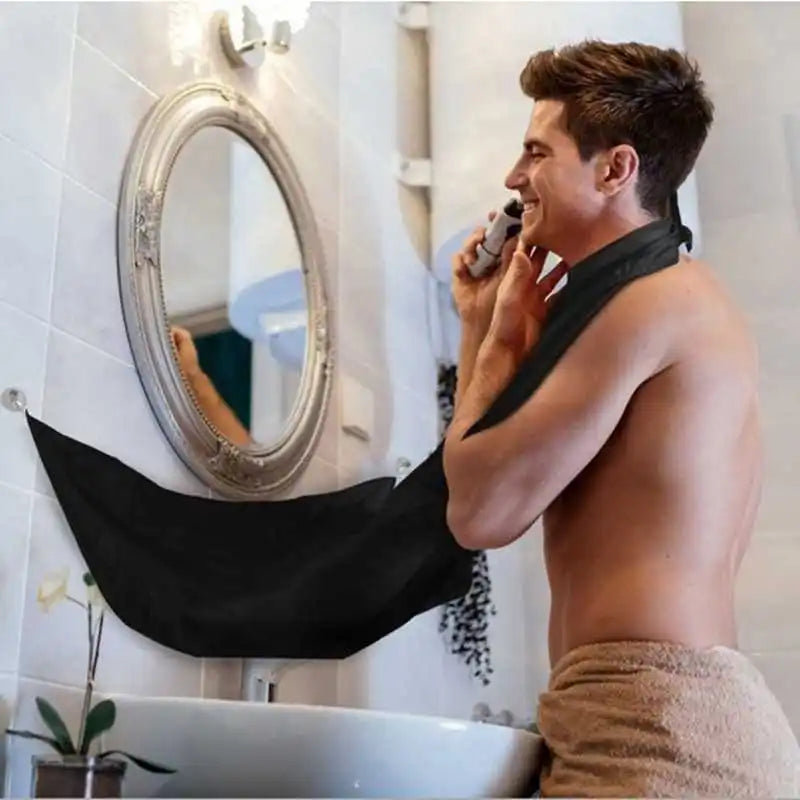 Avental de Barbear Masculino – Avental de Barba com Ventosa para Barba e Cabelo, Aparador de Pelos com Suporte de Barbear e Ferramentas de Limpeza