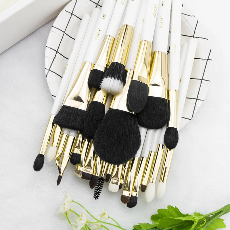 Conjunto de Pincéis de Maquiagem BEILI – 25 Peças em Pêlo de Cabra