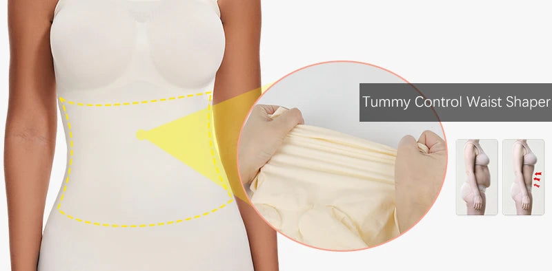 Body Modelador Sem Alças para Mulheres – Controle de Barriga e Levantamento de Bumbum, Sem Costura, para Uso Sob Vestidos