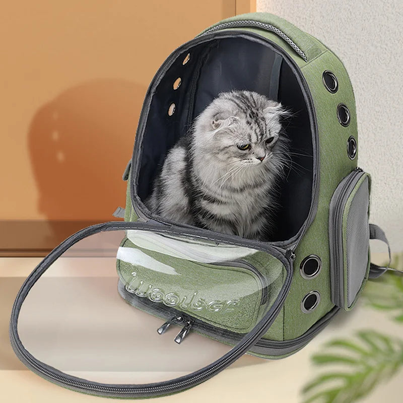 Mochila Transparente para Transporte de Gatos e Pequenos Cães – Respirável e para Viagens