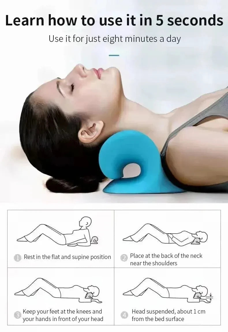 Travesseiro Massageador Cervical em Forma de U – Shiatsu com Gravidade para Relaxamento de Pescoço e Ombros