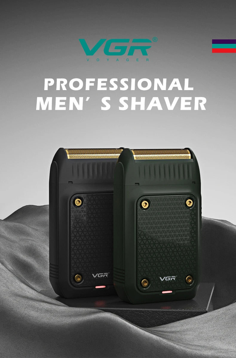 Aparador de Barba VGR V-353 – Máquina de Barbear Elétrica Portátil e Profissional para Homens