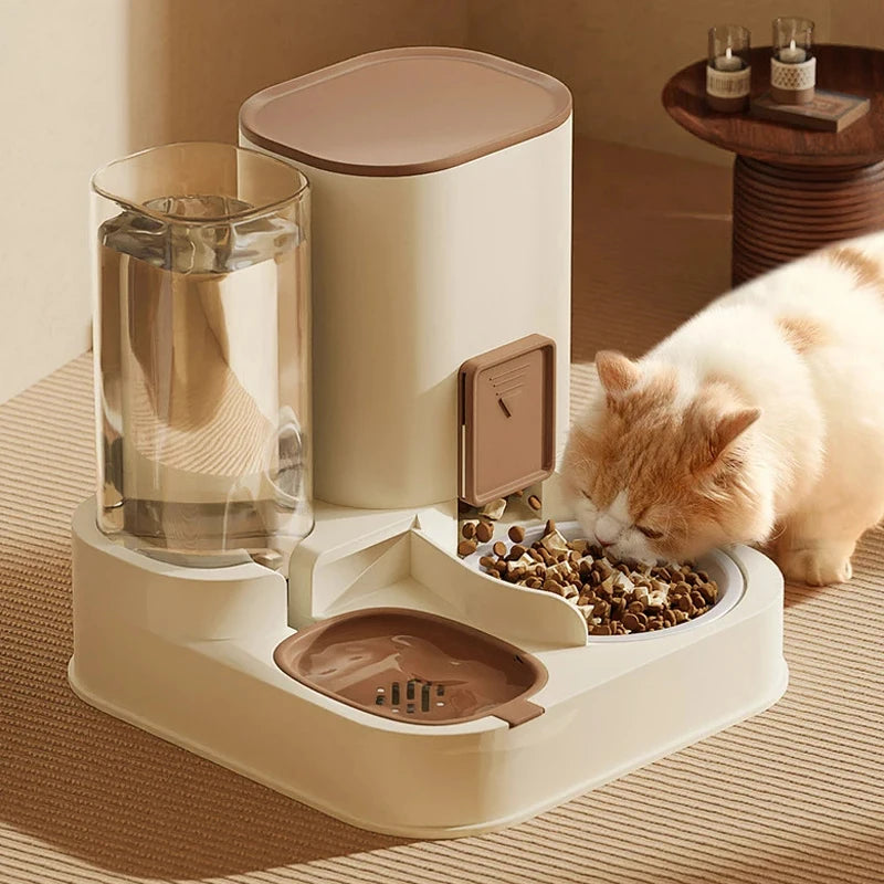 Alimentador Automático 2 em 1 para Gatos e Pequenos Cães com Grande Capacidade