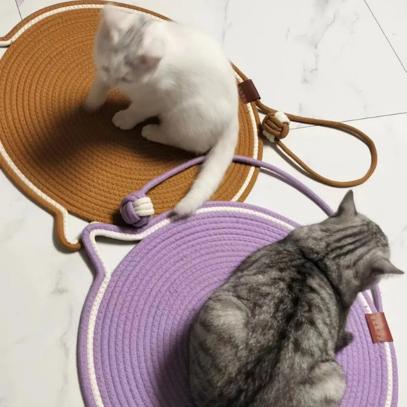 Tapete Arranhador para Gatos com Corda de Algodão – Brinquedo Resistente para Afiação de Garras