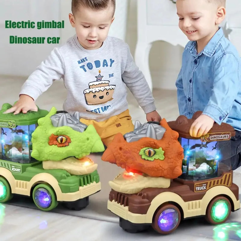 Brinquedo Dinossauro Elétrico com Luzes, Música e Efeitos de Spray - Triceratops e Tiranossauro Rex