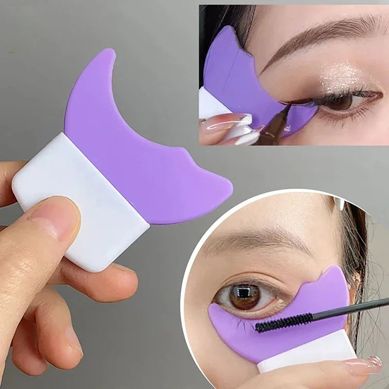 Aplicador de Delineador e Máscara – Ferramenta Multifuncional de Silicone para Maquiagem dos Olhos