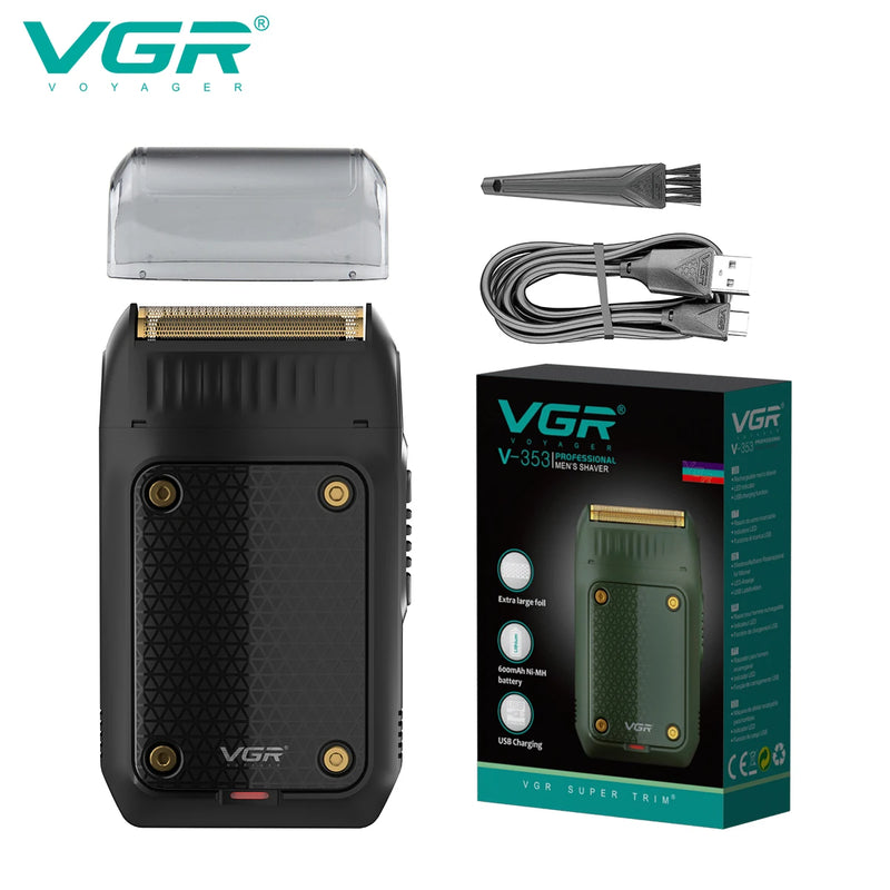 Aparador de Barba VGR V-353 – Máquina de Barbear Elétrica Portátil e Profissional para Homens