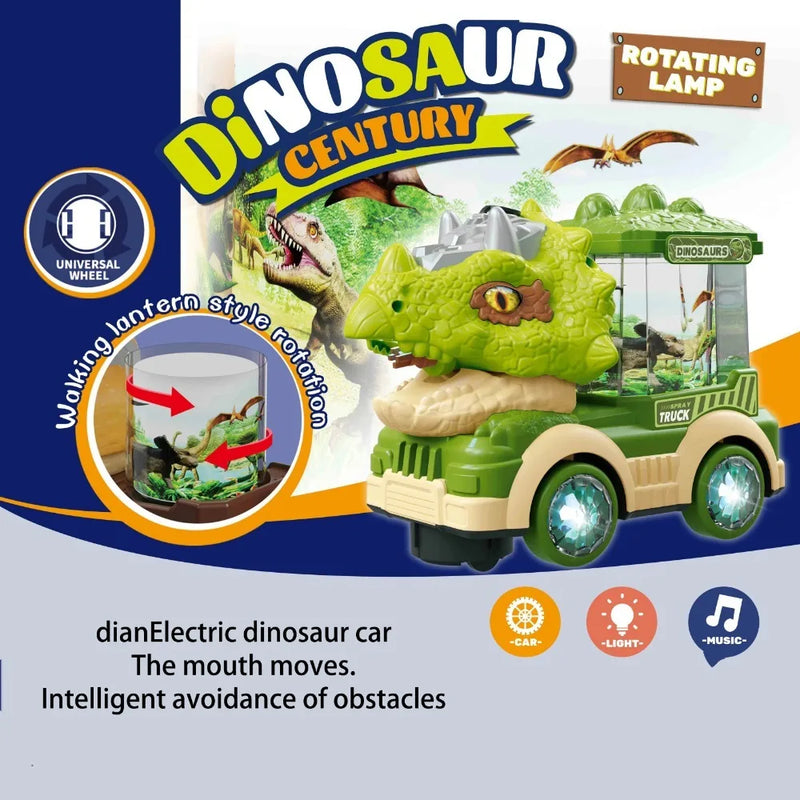 Brinquedo Dinossauro Elétrico com Luzes, Música e Efeitos de Spray - Triceratops e Tiranossauro Rex