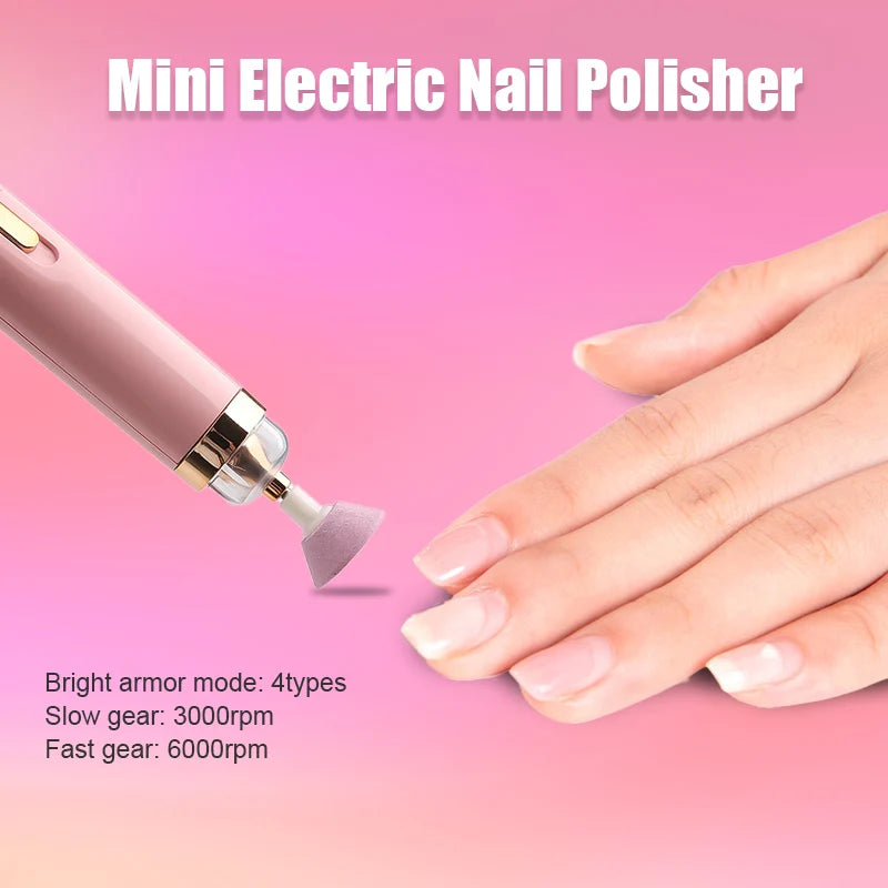 Máquina Elétrica de Lixar Unhas 5 em 1 – Portátil com Luz, Ferramenta para Manicure e Remoção de Gel