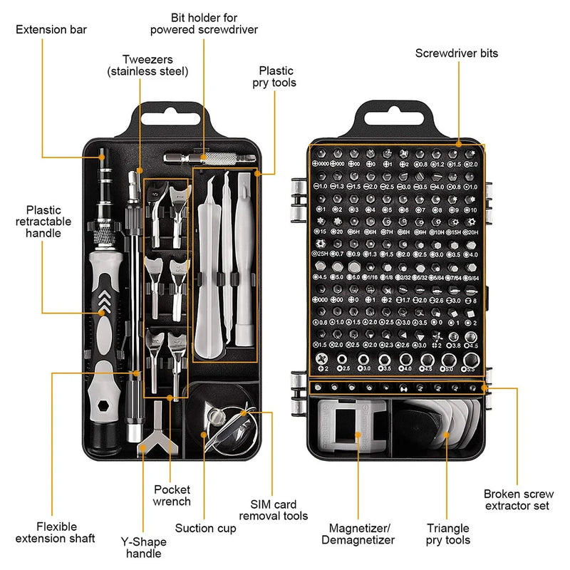 Conjunto de Chaves de Fenda Magnéticas WOZOBUY – Kit Torx e Phillips