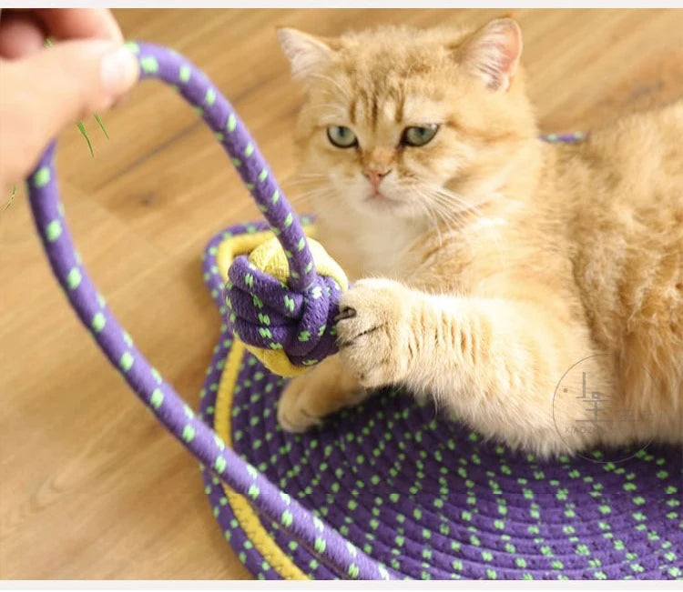 Tapete Arranhador para Gatos com Corda de Algodão – Brinquedo Resistente para Afiação de Garras