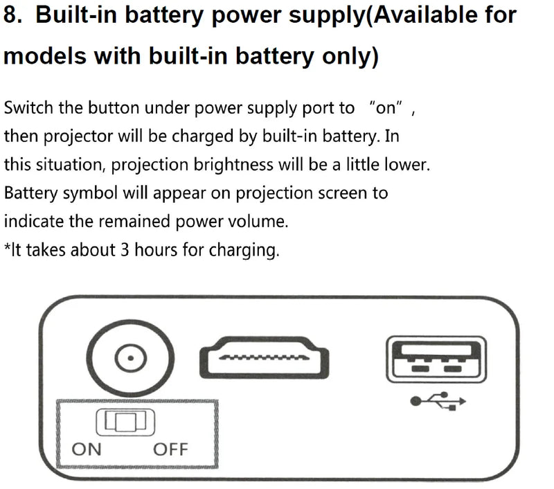 Projetor Mini LED YG300, Versão Atualizada YG300, 1000 Lumen, 320x240P, Compatível com HDMI, USB, Áudio, Media Player para Casa, Projetor