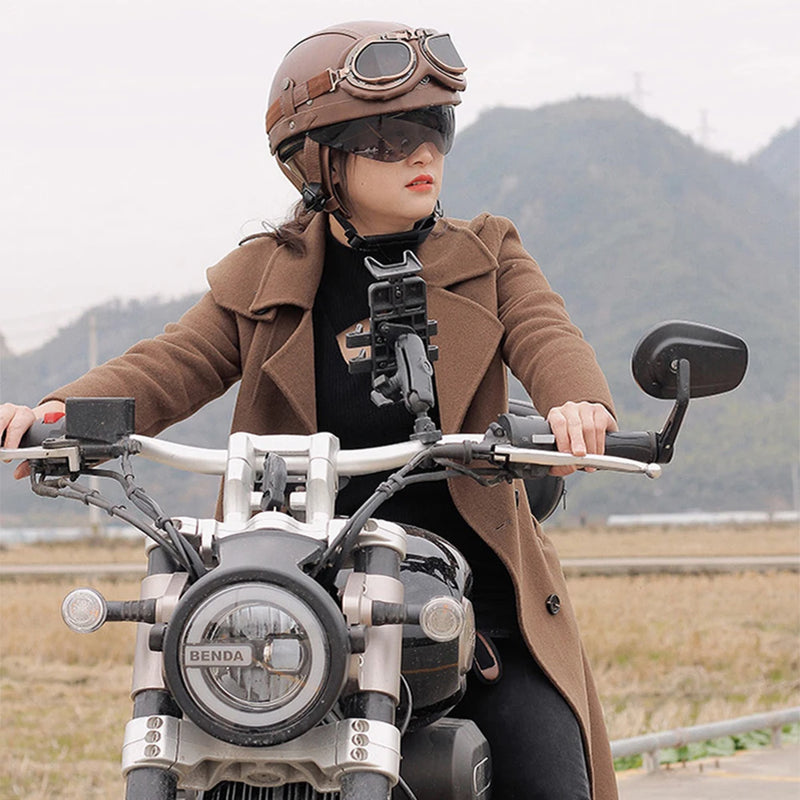 Capacete de Verão para Motocicleta – Meio Capacete de Couro PU, Estilo Retrô para Homens e Mulheres, Certificação DOT