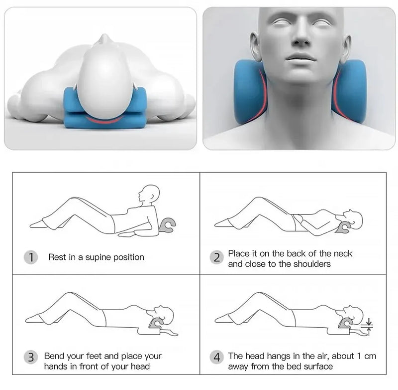 Travesseiro Massageador Cervical em Forma de U – Shiatsu com Gravidade para Relaxamento de Pescoço e Ombros