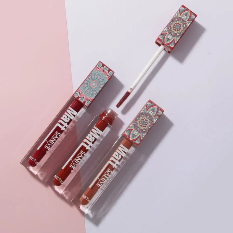 Gloss Labial Matte Hidratante MOONBIFFY – Longa Duração e Acabamento Ultra Fosco