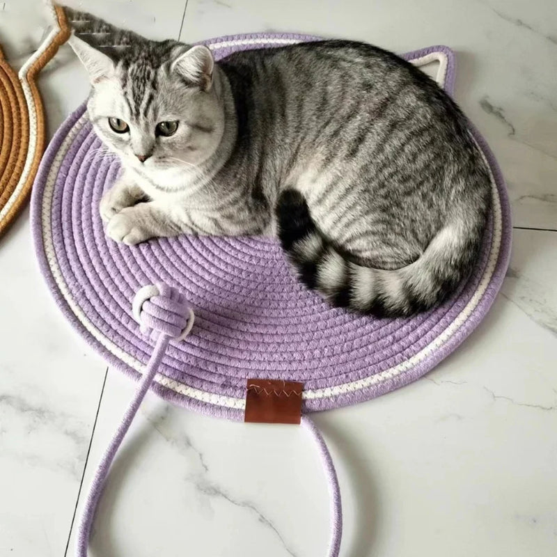 Tapete Arranhador para Gatos com Corda de Algodão – Brinquedo Resistente para Afiação de Garras