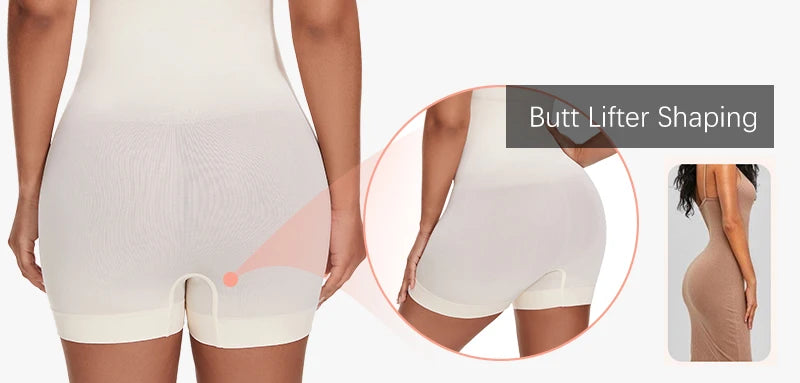 Body Modelador Sem Alças para Mulheres – Controle de Barriga e Levantamento de Bumbum, Sem Costura, para Uso Sob Vestidos