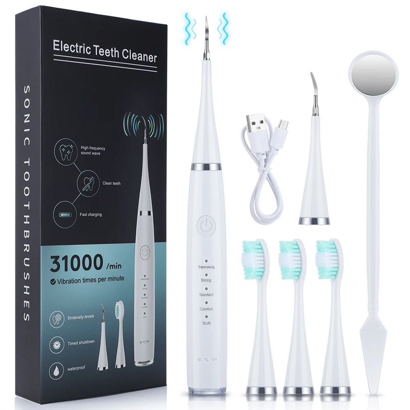 Escova de Dentes Elétrica Sônica – Kit de Clareamento Dental e Removedor de Tártaro